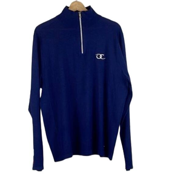 RLX RALPH LAUREN MEN'S HALF-ZIP MERINO WOOL NAVY BLUE SWEATER SIZE XL - Picture 10 of 10